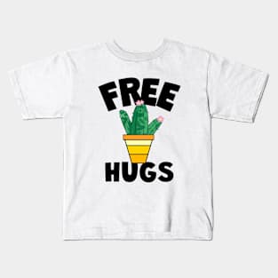 FREE Hugs Cute Cactus - Cactus Art Kids T-Shirt